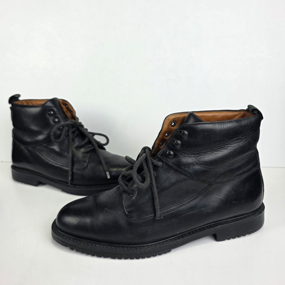 Vintage 90s Cole Haan Chukka Boots Mens 9.5 Black Ankle Country Leather Lace Up